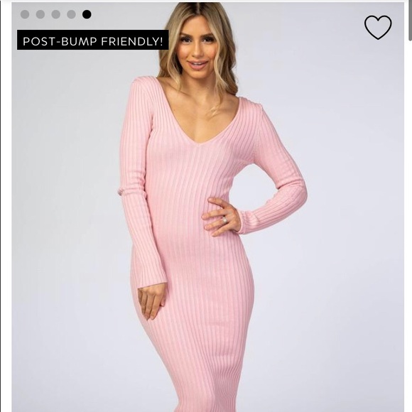 V-Neck Long Sleeve Fitted Maternity Maxi Dress - Picture 4 of 7